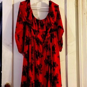 Woman’s Red and Black Dress in size 0. Only worn once. 100% Polyester